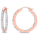 1/4 CT TW Diamond Inside Outside Hoop Earrings in Rose Gold Over
Sterling Silver