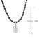 1 CT DEW Created Moissanite Solitaire Pendant, Diamond Cut Chain
Sterling Silver with Black Rhodium