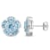 3 1/2 CT TGW Sky Blue Topaz Floral Stud Earrings in Sterling Silver