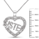 Diamond Heart "Sister" Pendant with Chain in Sterling Silver