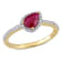 7/8 CT TGW Ruby and 1/5 CT TW Diamond Tilted Teardrop Halo Ring in 14K
Yellow Gold