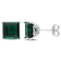 5 1/10 CT Square TGW Created Emerald Stud Earrings in Sterling Silver