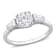 1 1/5 CT TGW Created Moissanite 3-Stone Ring in Sterling Silver