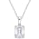 2 1/2 CT DEW Created Moissanite Solitaire Pendant with Heart Detail and
Chain in Sterling Silver