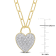 1 1/8 CT TGW Created White Sapphire Heart Pendant with Chain in Yellow
Plated Sterling Silver