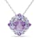 3 CT TGW Amethyst and Tanzanite Quatrefoil Floral Pendant with Chain in
Sterling Silver