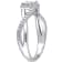 1/4 CT TW Princess Cut and Round Diamond Halo Crisscross Engagement Ring
in Sterling Silver