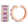 2 1/2ctw African Amethyst and White Topaz Hoop Earrings in 18K Rose Gold
Over Sterling Silver