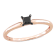 1/4 ct Black Diamond Solitaire Engagement Ring in 14K Rose Gold