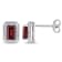 1 1/2 CT TGW Garnet and 1/10 CT TW Diamond Halo Stud Earrings in
Sterling Silver