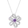 2 CT TGW African Amethyst and White Topaz Flower Pendant with Chain in
Sterling Silver