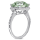 4 CT TGW Green Quartz and 1/10 CT TW Diamond Halo Ring in Sterling Silver