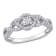 1/4 CT TW Diamond Swirl Halo Ring in Sterling Silver
