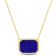 5 CT TGW Lapis Necklace with Beaded Halo in Yellow Plated Sterling Silver
