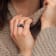 9-9.5MM Black Tahitian Pearl and Diamond Split Shank Ring in Sterling Silver