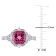 3 CT TGW Pink Topaz and White Sapphire with Diamond Accent Vintage Halo
Ring in 10K White Gold