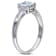 4/5 CT TGW Aquamarine and Diamond Accent Ring in Sterling Silver