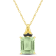 5 5/8 CT TGW Green Quartz and Black Sapphire Pendant with Chain in
Yellow Plated Sterling Silver