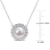9.5-10MM  Freshwater Cultured Pearl and 1/6 CT TGW Created Sapphire
Pendant in Sterling Silver