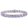 9 5/8 CT TGW Amethyst and Diamond Accent Bracelet in Sterling Silver