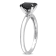 1 ct Black Diamond Solitaire Engagement Ring in 14K White Gold