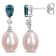 8-8.5MM Pink FW Cultured Pearl and 1 CT TGW London Blue Topaz, Diamond
Earrings in 10K White Gold