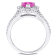 2 1/2 CT TGW Created Pink and White Sapphire Halo Heart Engagement Ring
in Sterling Silver