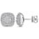 7/8 CT TW Diamond Halo Cluster Stud Earrings in 14k White Gold