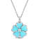 1/10 CT TGW White Topaz with Light Blue Enamel Flower Pendant with Chain
in Sterling Silver