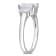 2 1/3 CT DEW Created Moissanite 3-Stone Engagement Ring in Sterling Silver