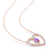 1 1/8 CT TGW Amethyst and White Topaz Open Heart Pendant with Chain in
Rose Plated Sterling Silver