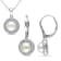 7.5-8MM Freshwater Cultured Pearl and 1/10 CT TW Diamond Earrings and
Pendant Set in Sterling Silver