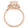 1 7/8 CTW Green Quartz, White Topaz and Diamond Swirl Ring in Rose
Plated Sterling Silver