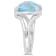 9 CT TGW Sky Blue and White Topaz Split Shank Cocktail Ring in Sterling Silver
