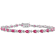 5 1/3 CT TGW Created Ruby X Link Bracelet in Sterling Silver