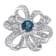 1 CT TGW London Blue and White Topaz Flower Cocktail Ring in Sterling Silver