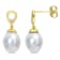 8-9MM South Sea Cultured Pearl and White Topaz Earrings in 14K Yellow
Gold Over Sterling Silver