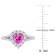 2 1/2 CT TGW Created Pink and White Sapphire Halo Heart Engagement Ring
in Sterling Silver