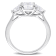 2 3/4 CT TGW Created Moissanite 3-Stone Ring in Sterling Silver