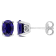 2 1/2 CT TGW Oval Created Blue Sapphire Stud Earrings in Sterling Silver