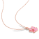 1/10 CT TGW White Topaz with Pink Enamel Flower Pendant with Chain in
Rose Plated Sterling Silver