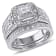 1/4 CT TW Princess Cut Diamond Quad Filigree Bridal Set in Sterling Silver
