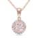 4/5 CT TGW Morganite and 1/10 CT TW Diamond Halo Necklace in Rose Plated
Sterling Silver