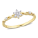 1/10ctw Diamond Floral Promise Ring in 18K Yellow Gold Over Sterling Silver
