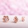 Created White Sapphire Flower Stud Earrings in Rose Plated Sterling Silver
