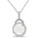 2 1/6 CT TGW Opal and White Topaz Halo Pendant With Chain in Sterling Silver
