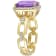 3 1/2 CT TGW  Multi-Gemstones and Diamond Accent Link Ring in Yellow
Plated Sterling Silver
