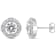 2-1/5ctw Created White Sapphire and 1/6ctw Diamond Halo Stud Earrings in
Sterling Silver