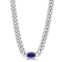 1 1/4 CT TGW Oval Created Blue Sapphire Curb Link Chain Necklace in
Sterling Silver