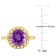2 1/4 CT TGW African-Amethyst Halo Link Ring in Yellow Plated Sterling Silver